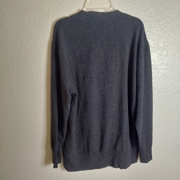 ATHLETA Purana V-Neck Wrap Sweatshirt Heathered Grey Sz M - Picture 7 of 9